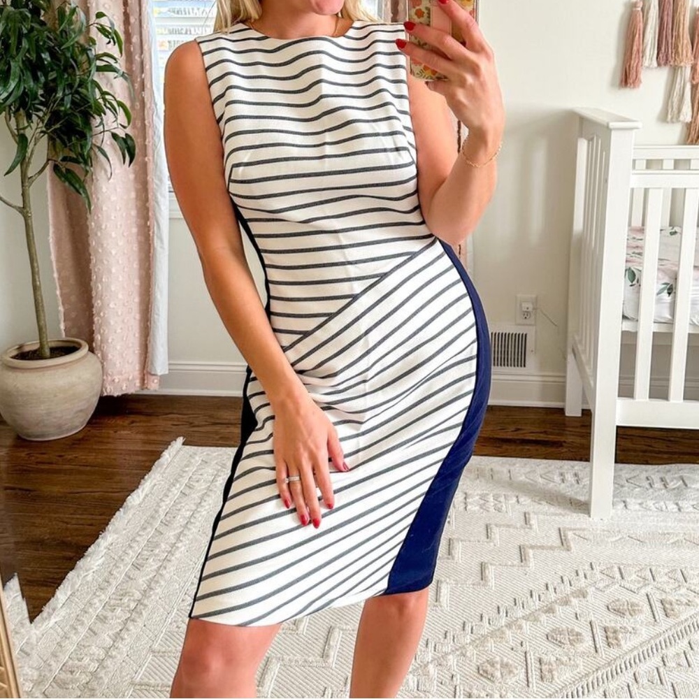 Lauren- Ralph Lauren Navy and White Striped Dress
In a Size 10